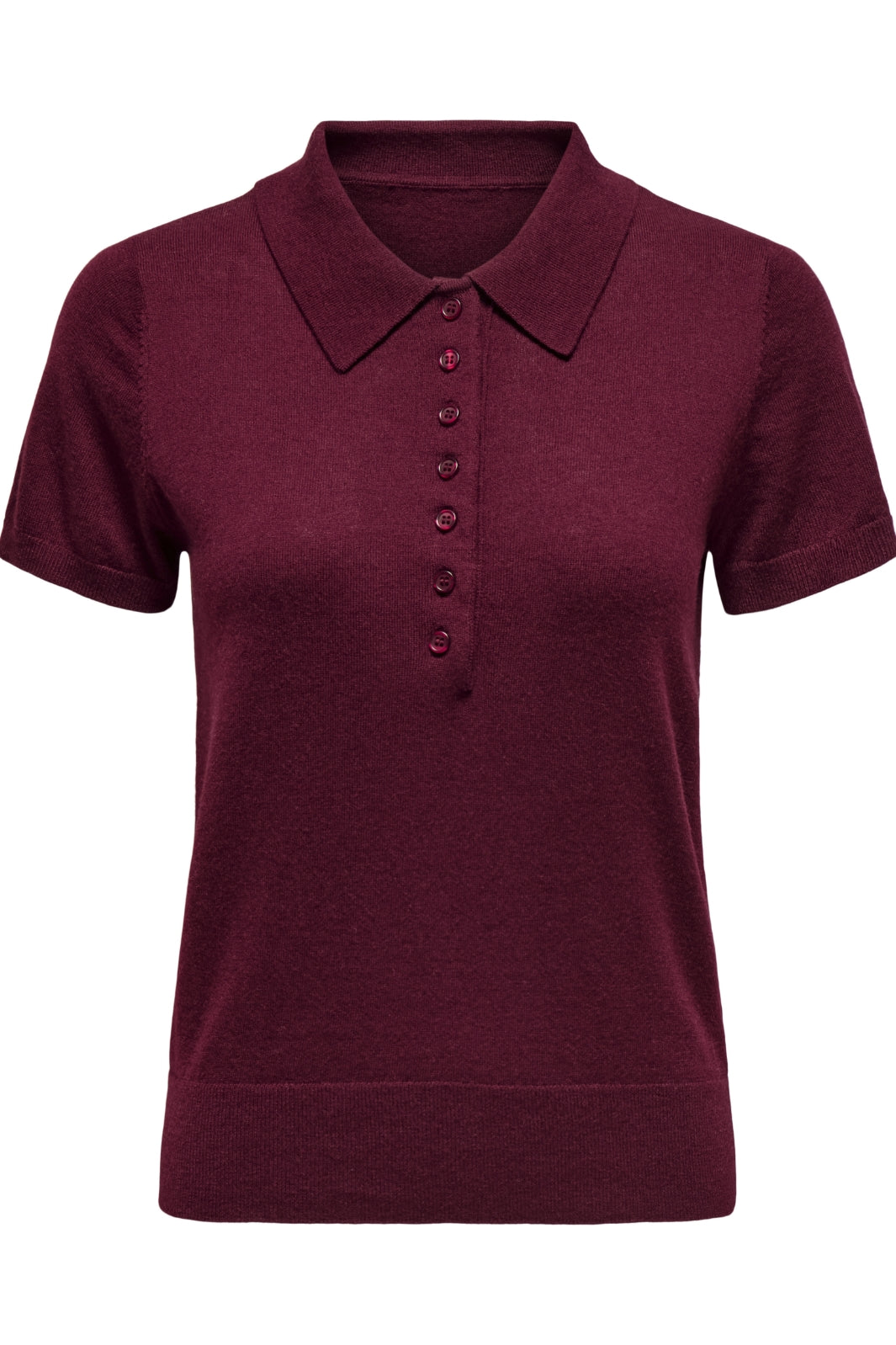 Only - Onlcathrine Ss Polo Neck Knt 15347183 - 4752643 - Cabernet