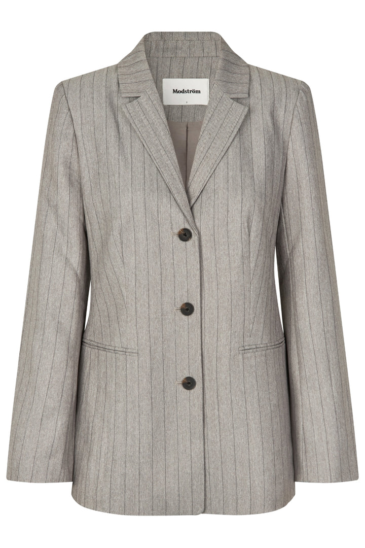 Modström - Meridamd Blazer 58193 - 13618 - Grey Melange Pinstripe