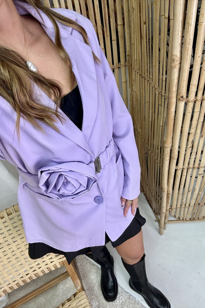 A-bee - Python Print Blazer 11448 - Lilac Blazere 