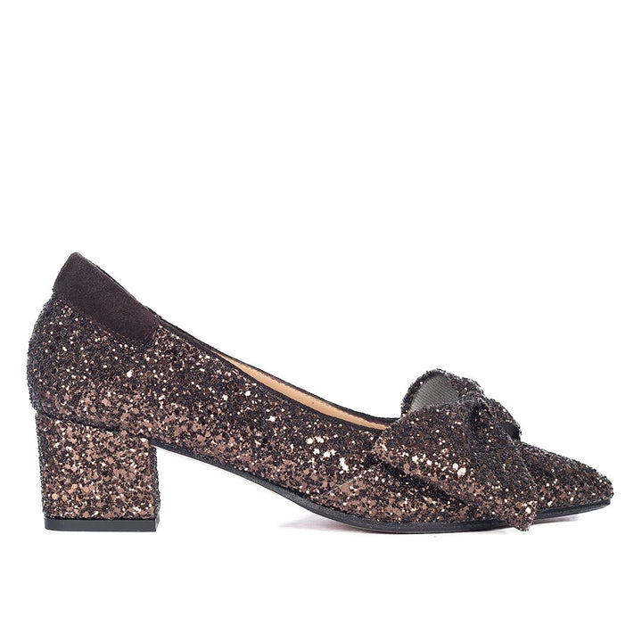 Angulus - 1550-104 - 2487/2193 Brown Glitter/Dark Brown Pumps 