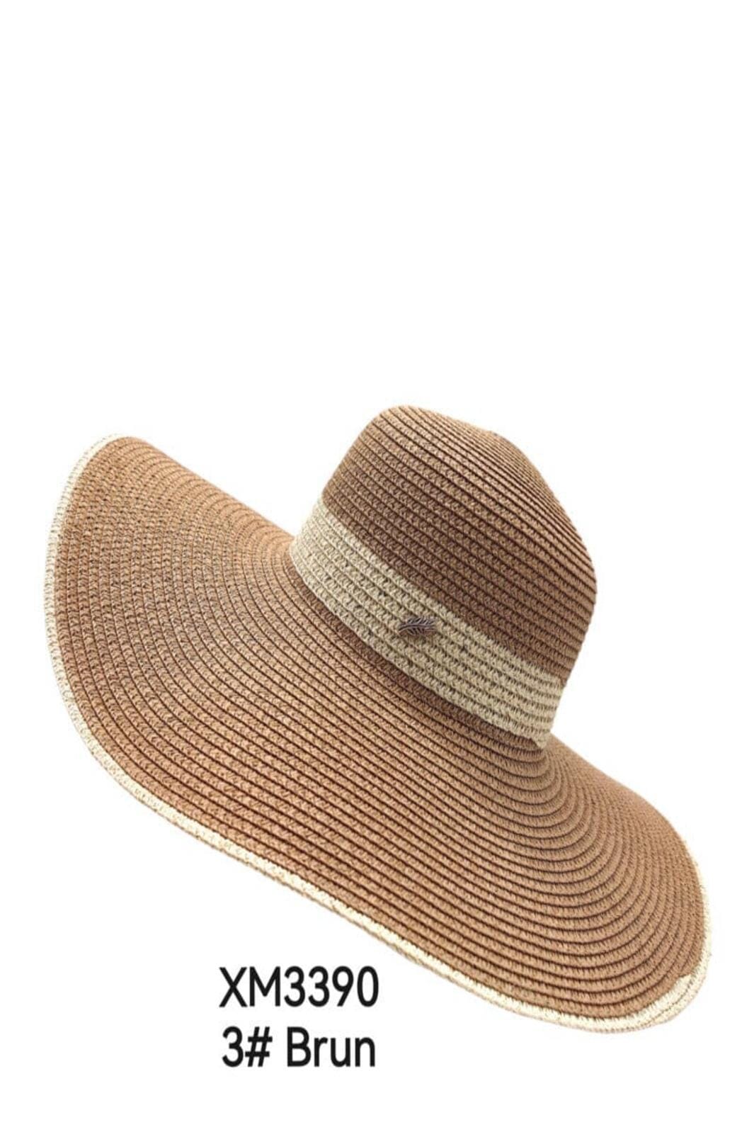 Anobel Copenhagen - Faux Straw Boater Hat With Bow Tie Xm3390 - Brown Hatte 