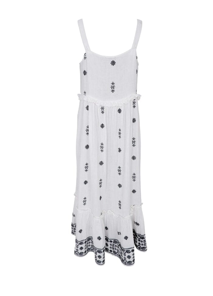 Black Colour - Bcbali Ornament Strap Dress - White Kjoler 