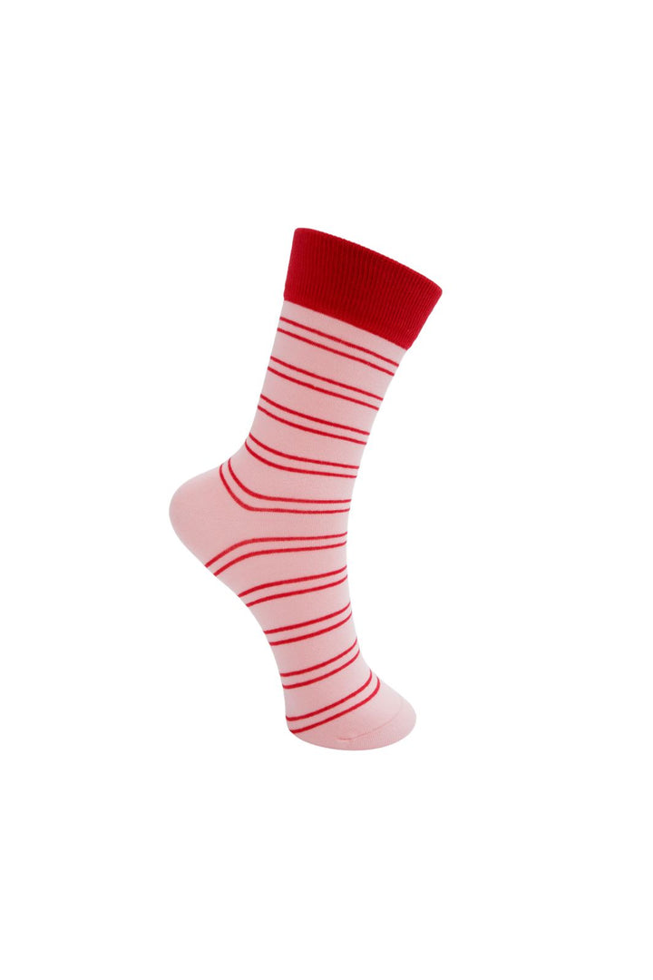 Black Colour - Bcenya Sock - Red Stripe