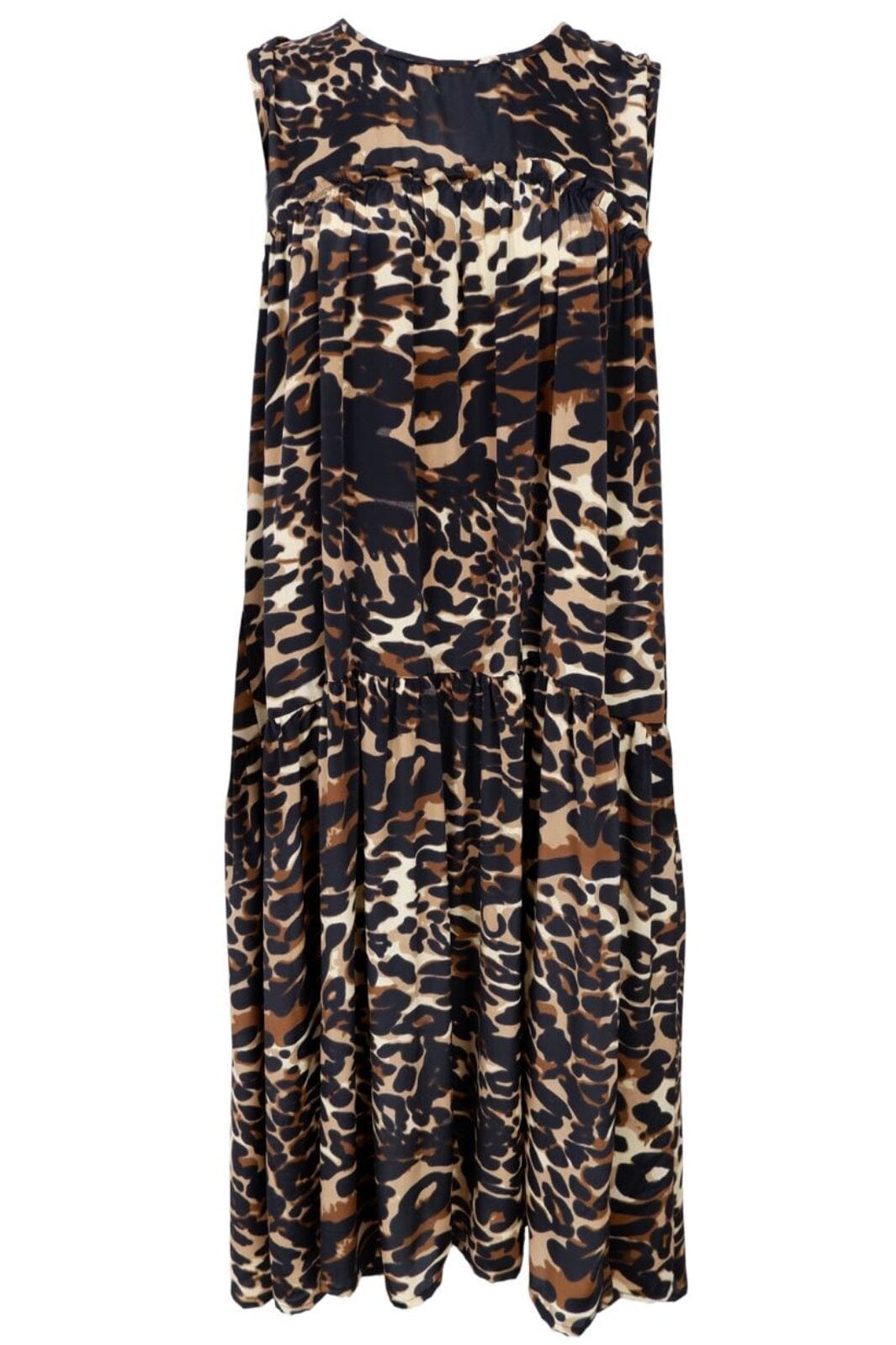 Black Colour - Bcluna Boho Midi Dress - Leopard