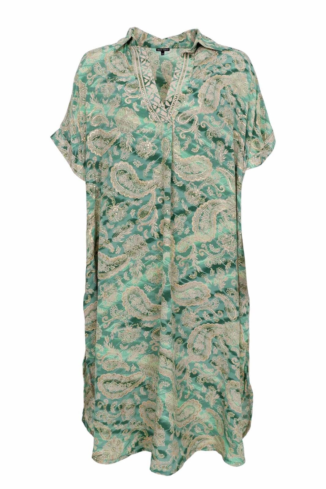 Black Colour - Bcluna S/S Kaftan Tunic 39196 - Floral Green