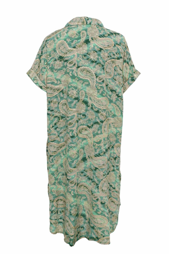 Black Colour - Bcluna S/S Kaftan Tunic 39196 - Floral Green