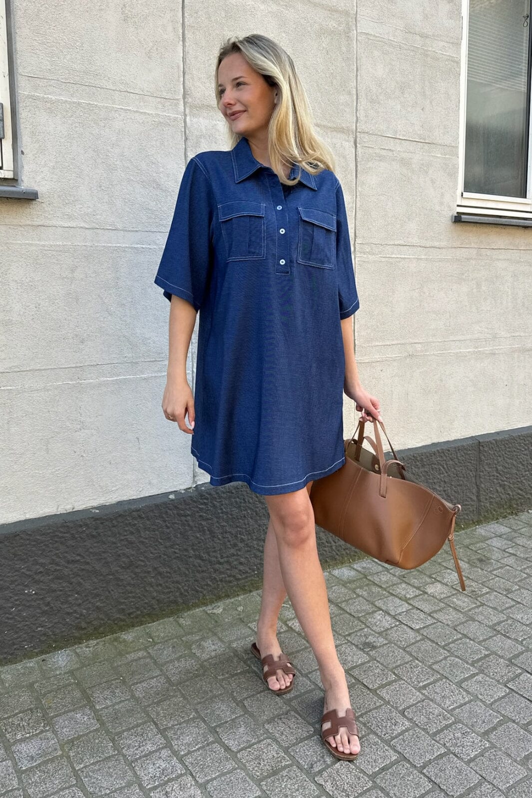 BYIC - Celinaic Dress - db Denim Blue Kjoler 