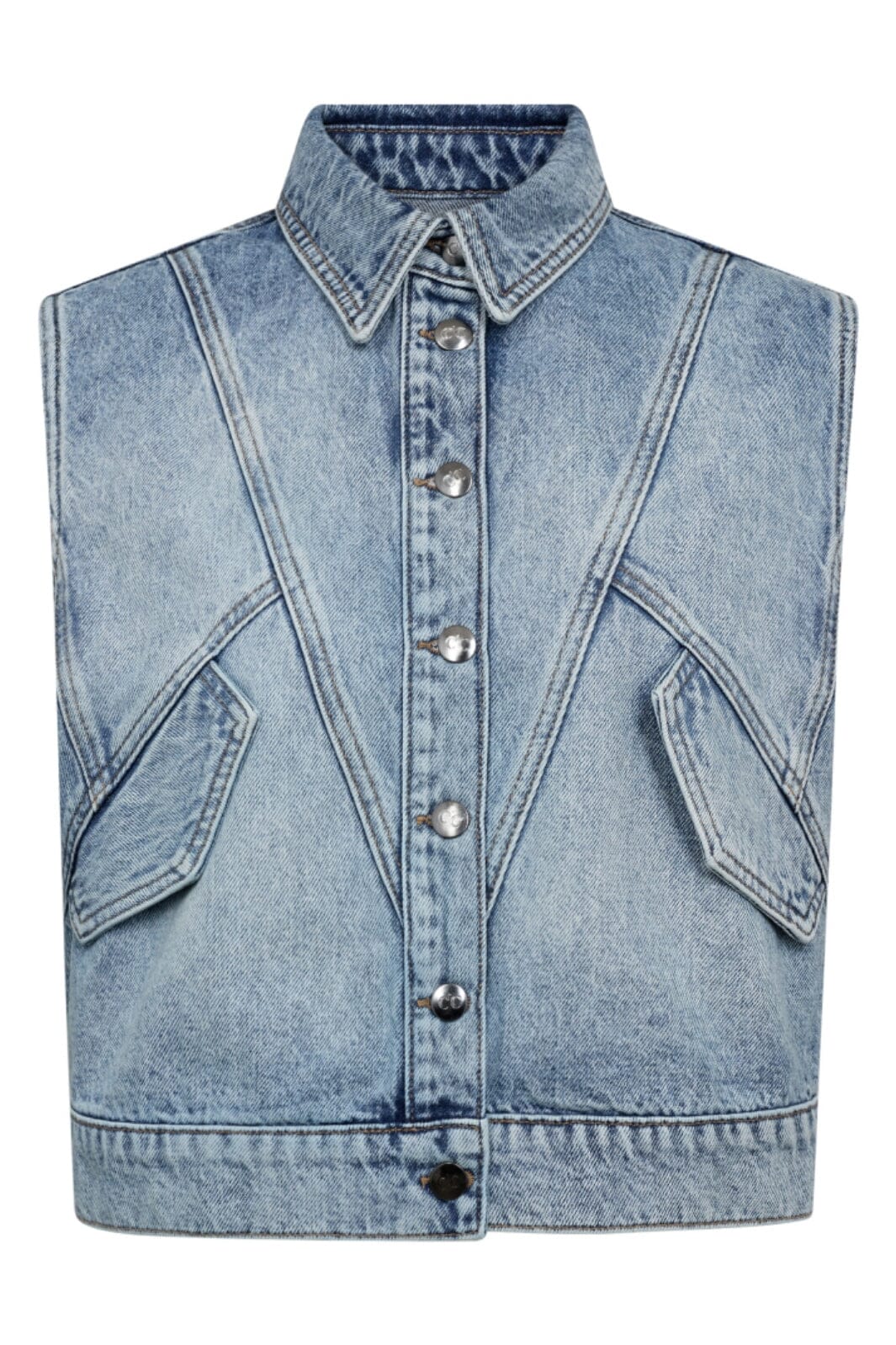 Co´Couture - Bowiecc Denim Vest 30307 - 114 - Fade Denim