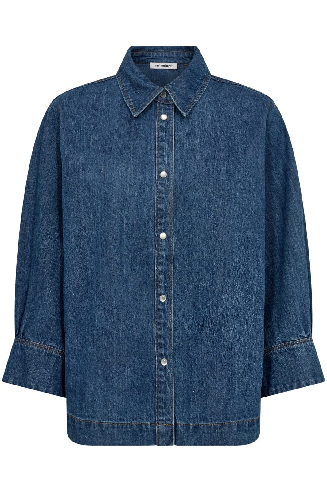 Co´Couture - Delinacc Denim Ss Shirt 35780 - 555 - Dark Denim