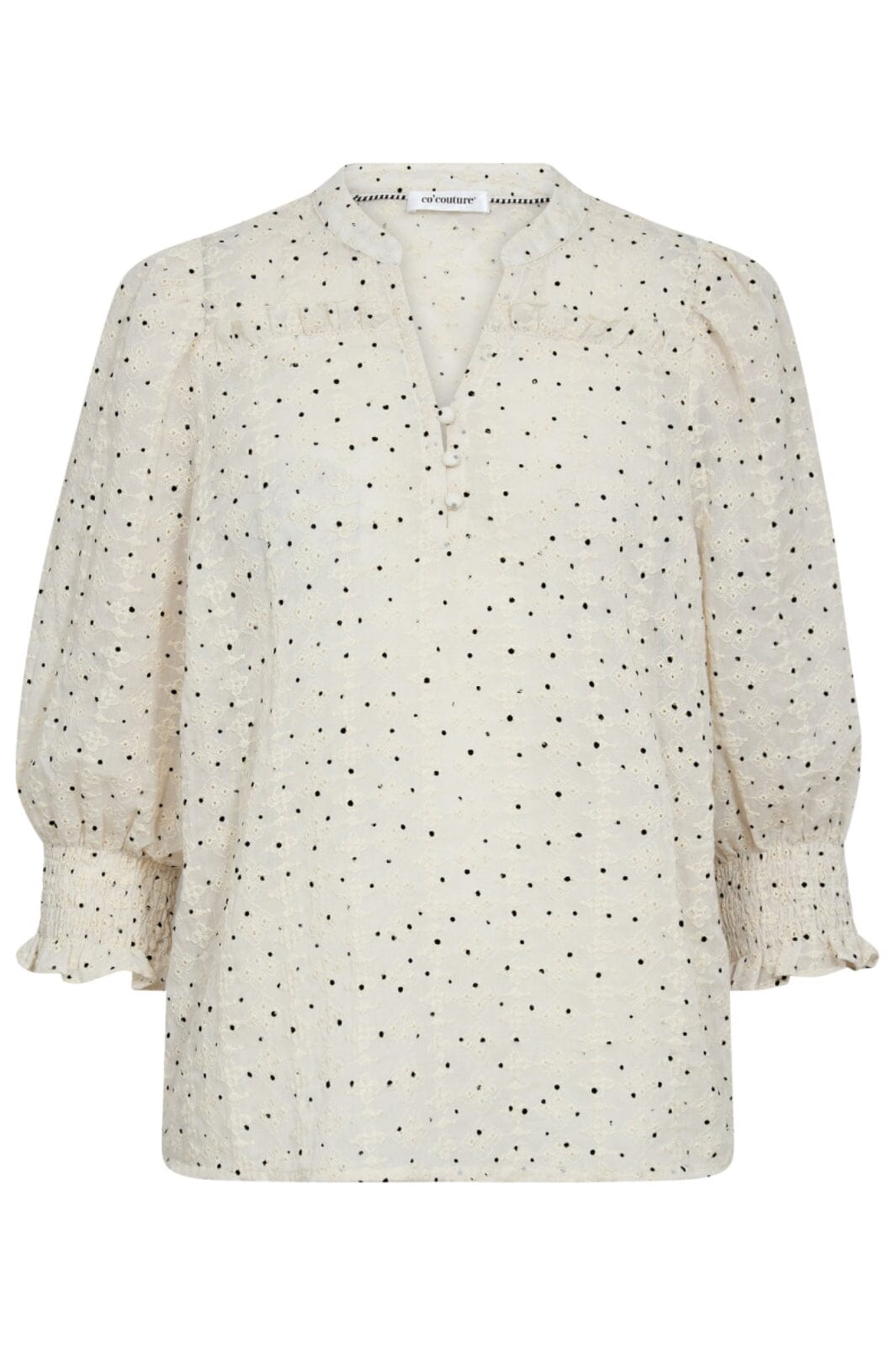 Co´couture - Evelyncc Mini Dot Ss Blouse 35544 - 11 Off White Skjorter 