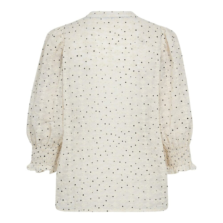 Co´couture - Evelyncc Mini Dot Ss Blouse 35544 - 11 Off White Skjorter 