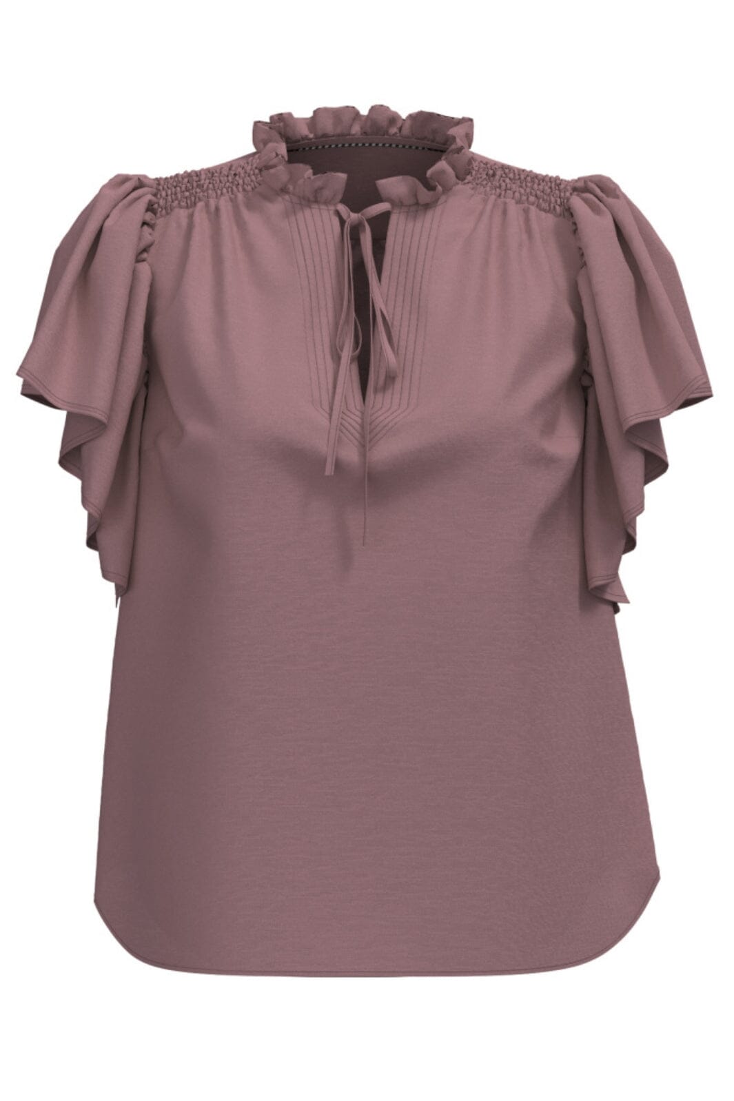 Co´Couture - Heracc Ss Frill Top 35703 - 103 - Old Rose