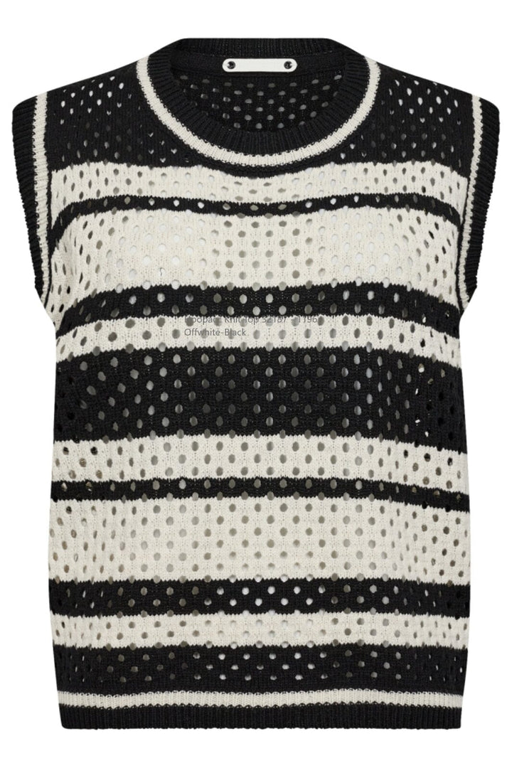 Co´Couture - Hoopacc Knit Top 32187 - 1196 - Offwhite-Black