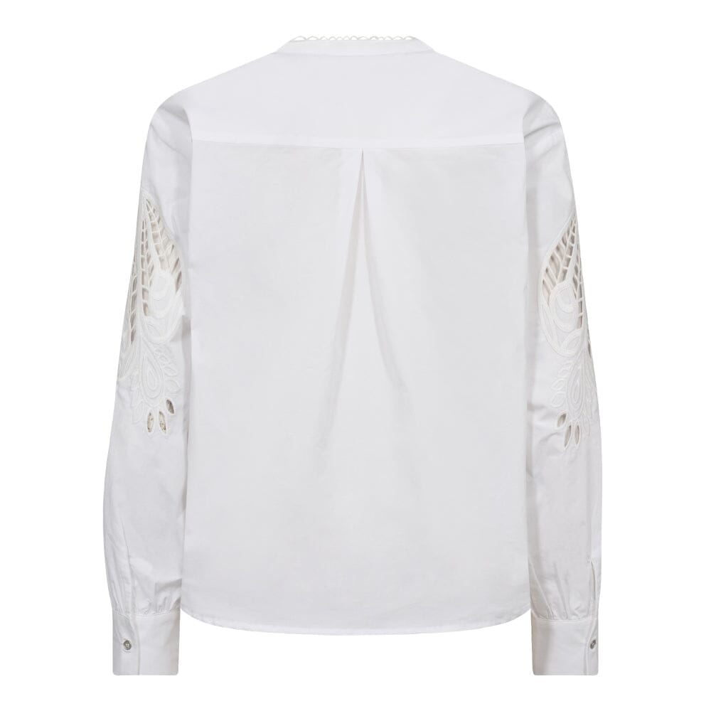 Co´couture - Kellisecc Lace Cut V-Shirt 35551 - 4000 White Skjorter 