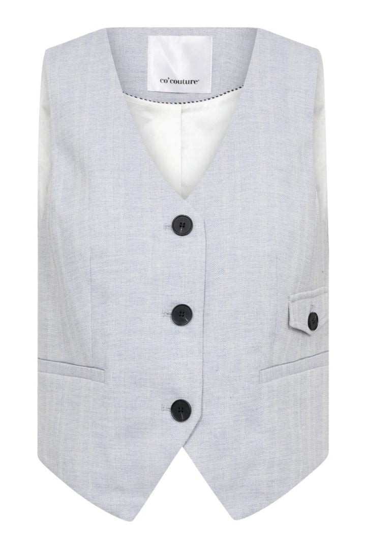 Co´Couture - Lisacc Linen Tailor Vest 30306 - 512 - Light Blue