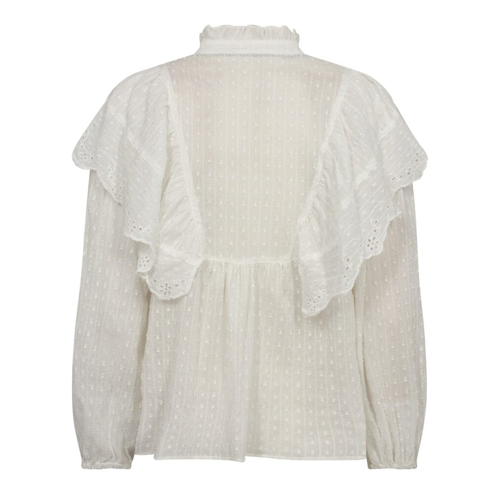 Co´couture - Mimicc Frill Blouse 35564 - 4000 White Skjorter 