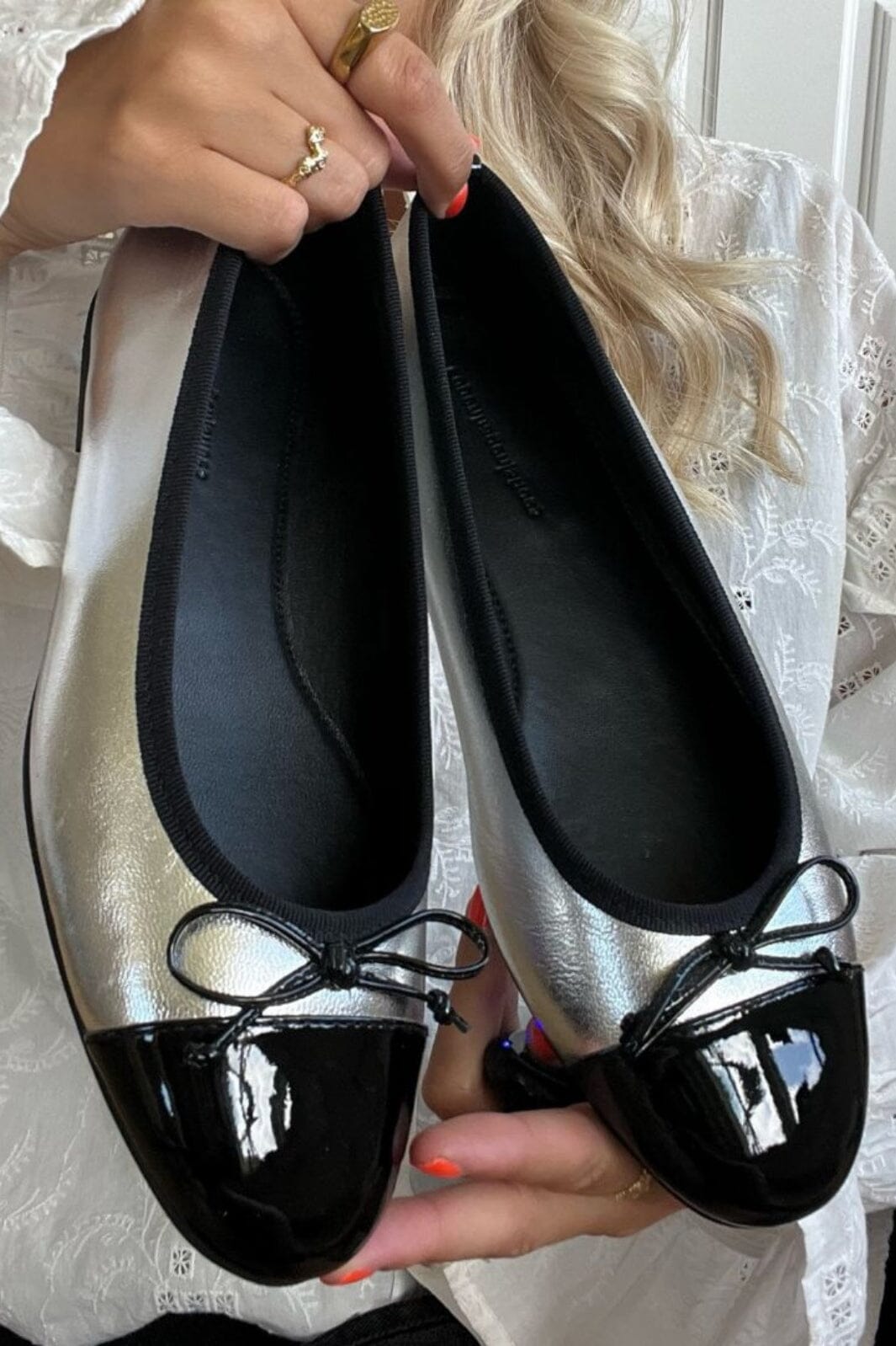 Copenhagen Shoes - My Own Ballerinas - 334 Silver / Black Ballerinaer 