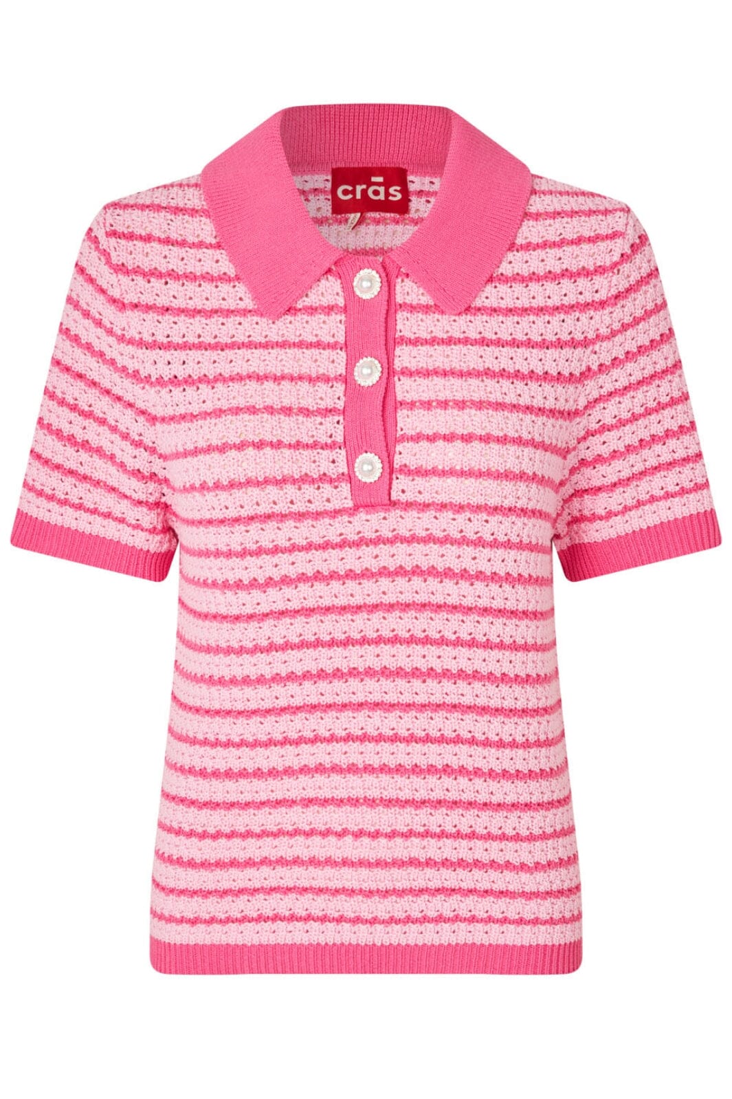 Cras - Charles Knit Blouse - 8070 8070 Pink Stripe T-shirts 