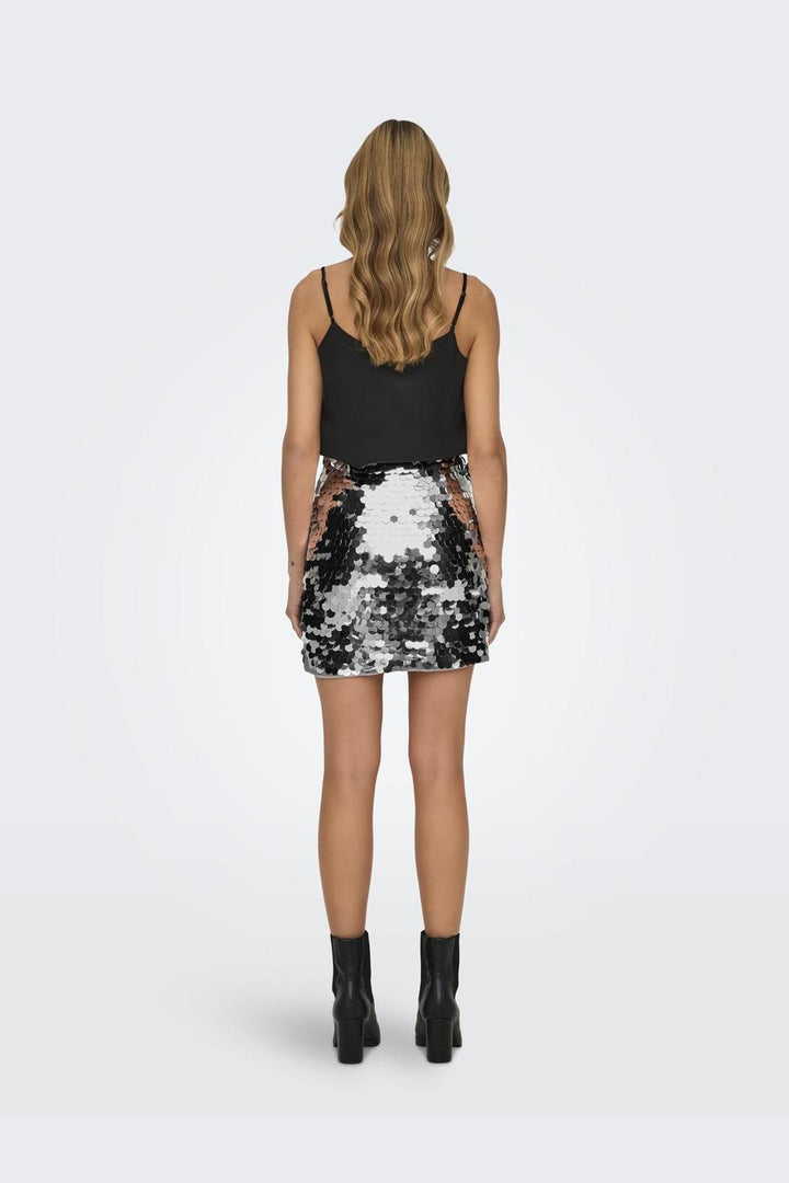 Only - Onlnancy Sequin Skirt - 4572831 Silver