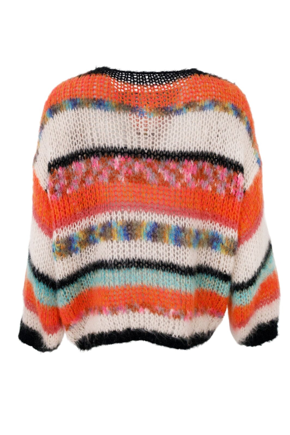 Forudbestilling - Black Colour - Bcadria Multi Striped Jumper - Orange Mix Strikbluser 