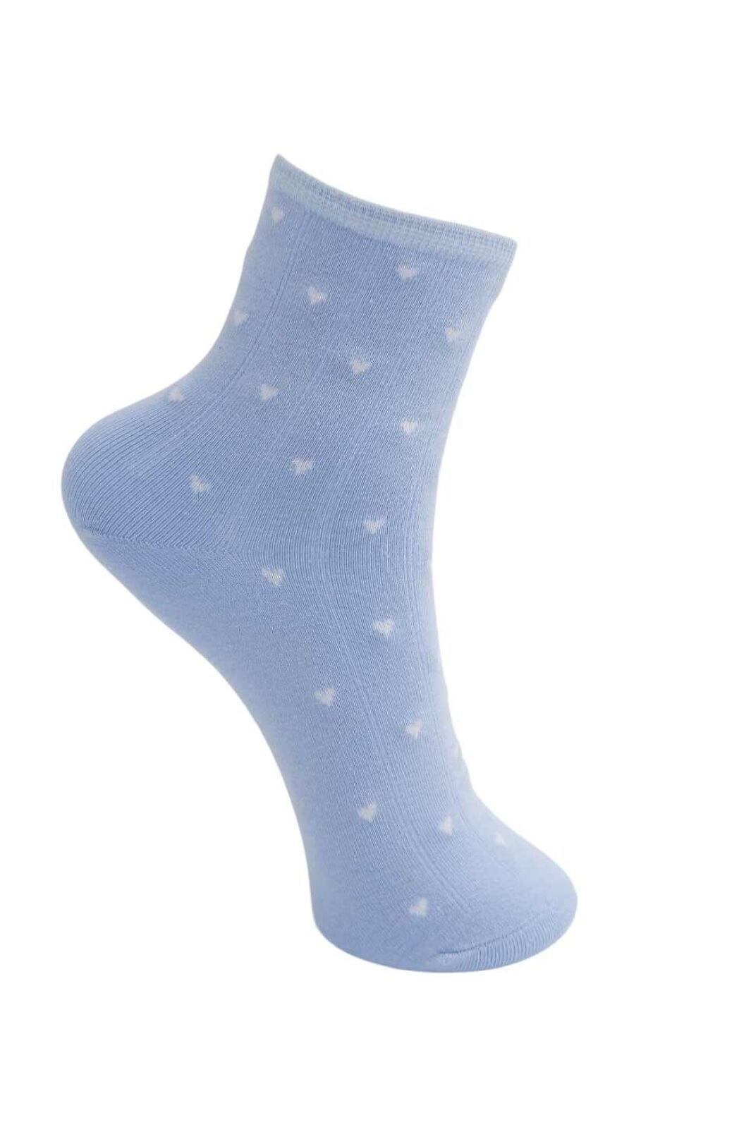 Black Colour - Bcalea Heart Sock 4347 - Lt. Blue