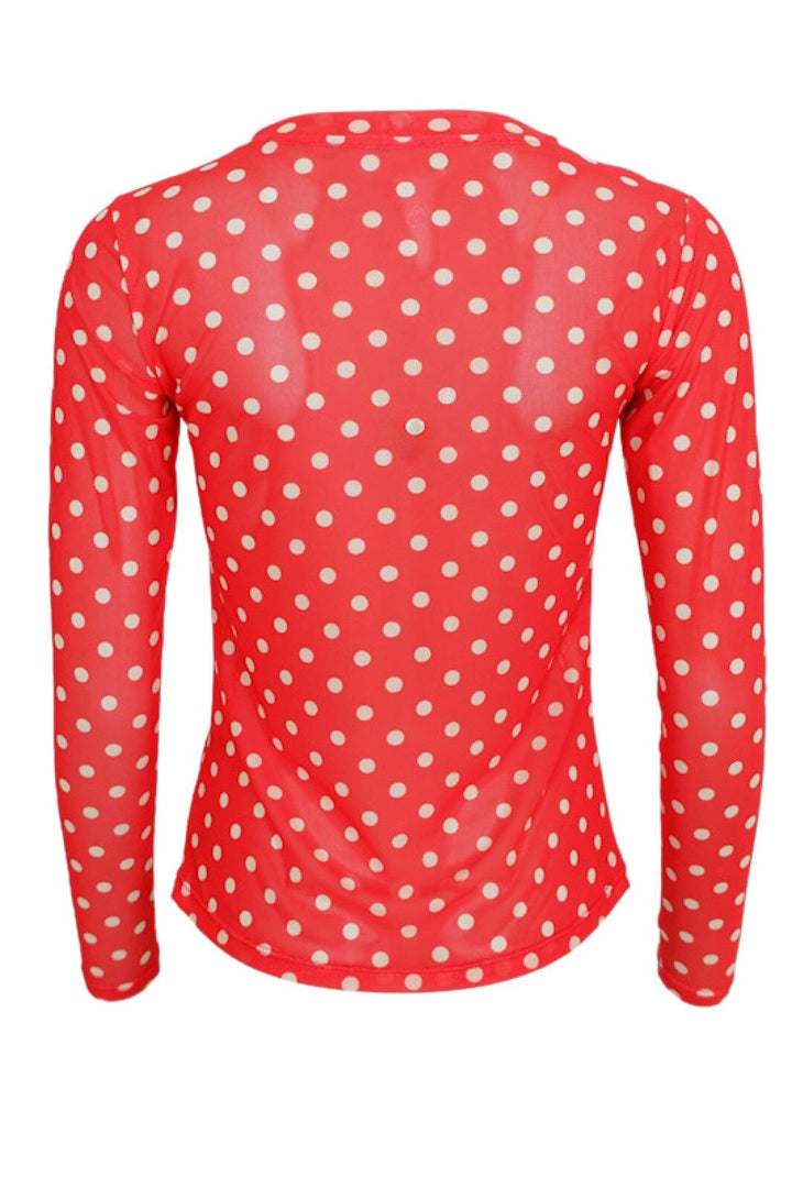 Black Colour - Bcannie Mesh Blouse 3846 - Shirts,Musthaves - Red Dotted