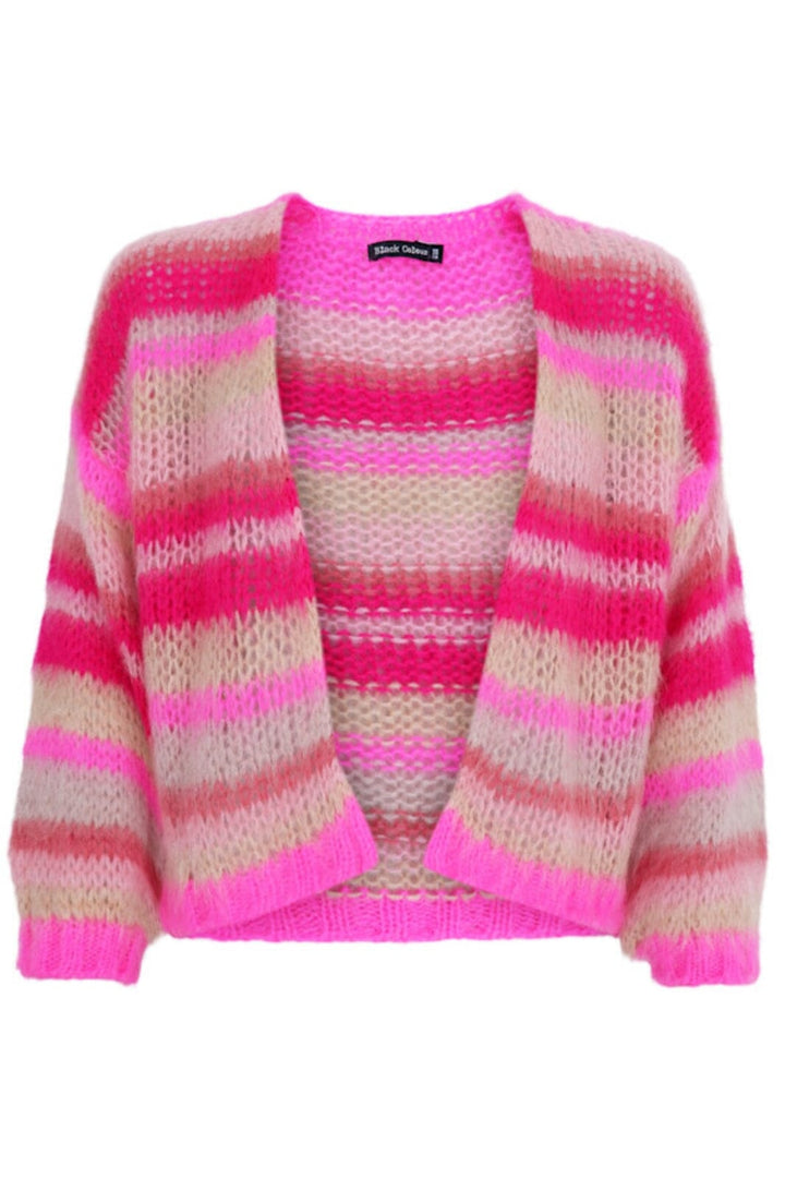 Black Colour - Bccasey Multi Striped Cardigan 1182 - Pink Passion