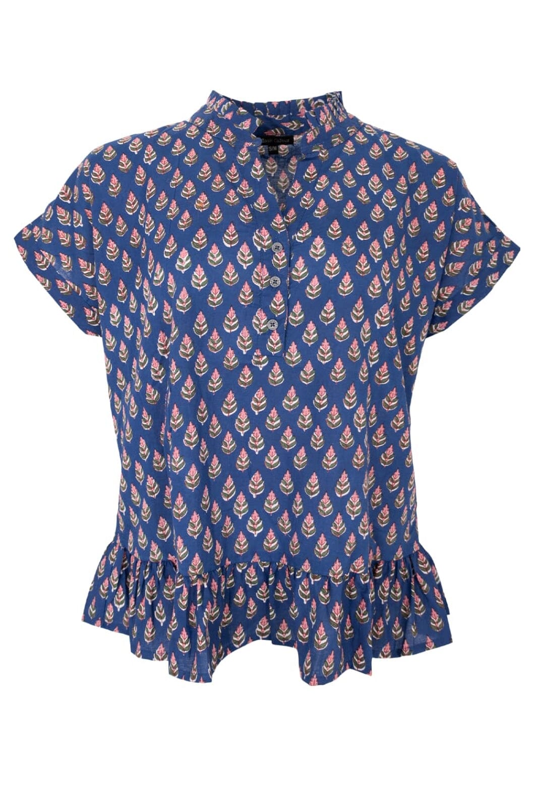 Black Colour - Bcflora Ruffle S/S Blouse 39809 - Blue Icon