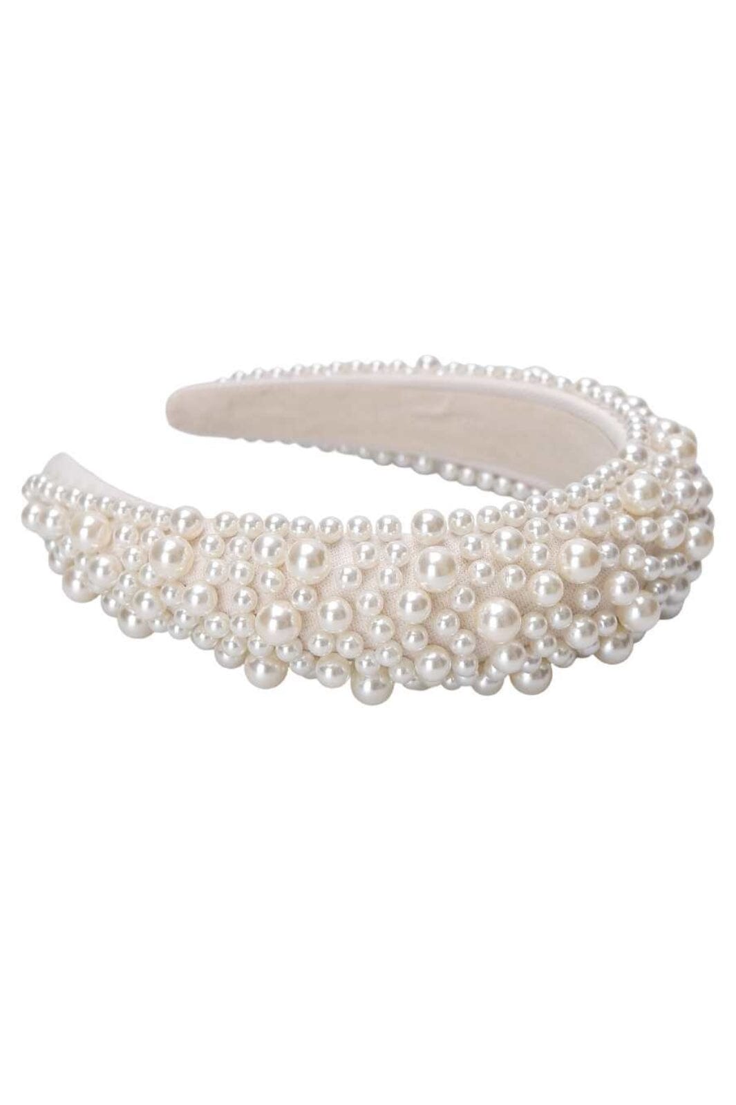 Black Colour - Bcgem Beaded Headband 2336 - White