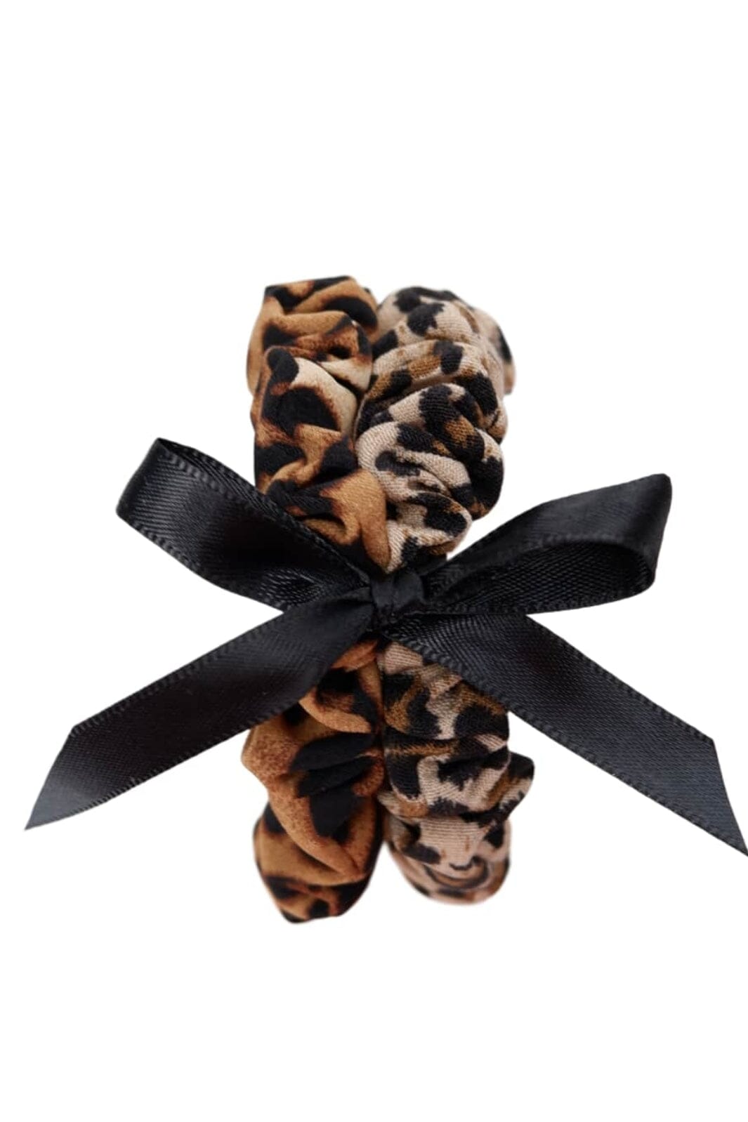 Black Colour - Bchaven Leo Mini Scrunchie, 2 Pcs. Set 6834 - Leo Mix