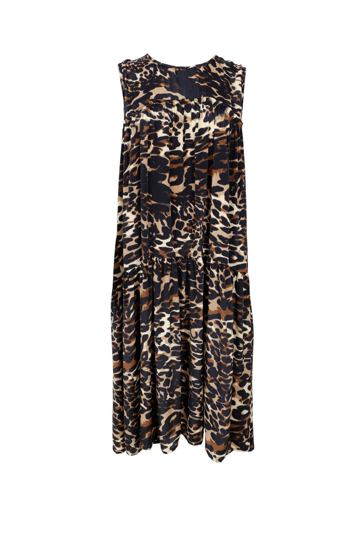 Black Colour - Bcluna Boho Midi Dress - Leopard