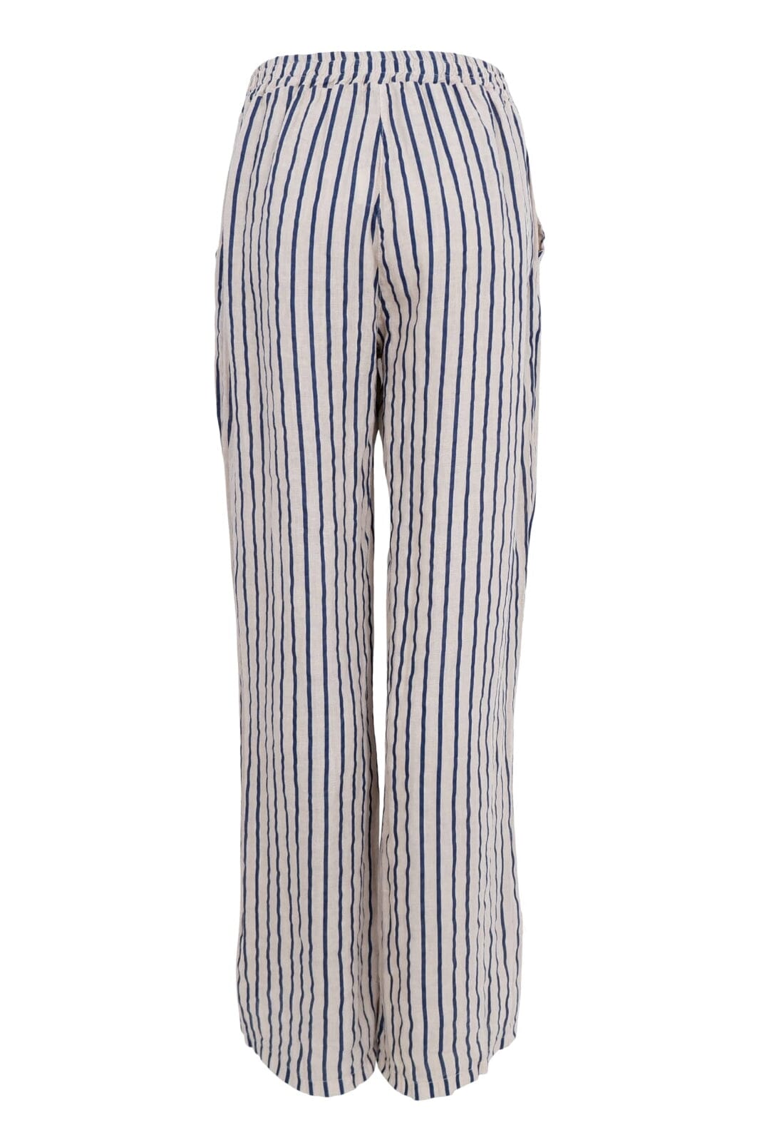 Forudbestilling - Black Colour - Bcmelina Wide Linen Pant 40843 - Navy Stripe