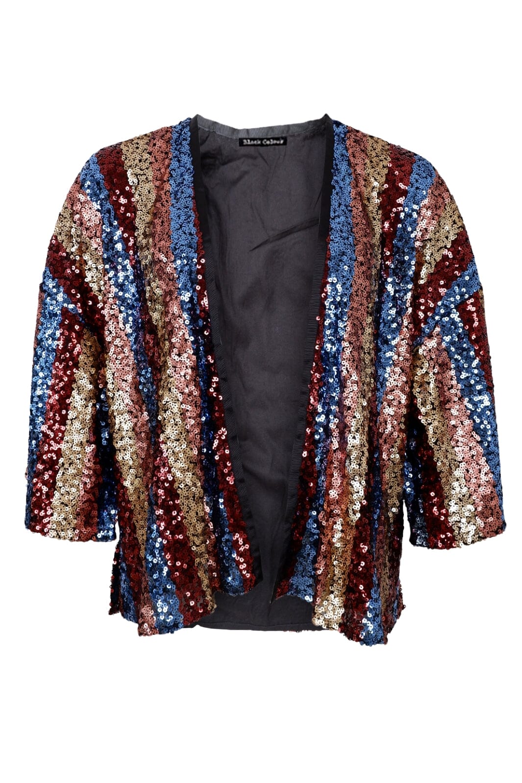 Black Colour - Bcstudio Sequin Kimono 40709 - Multi