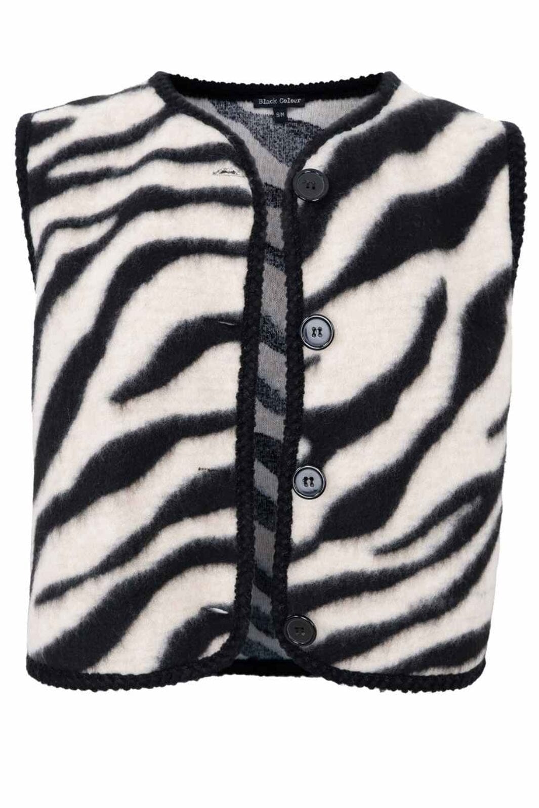 Black Colour - Bczeleste Fleece Vest 40783 - Zebra