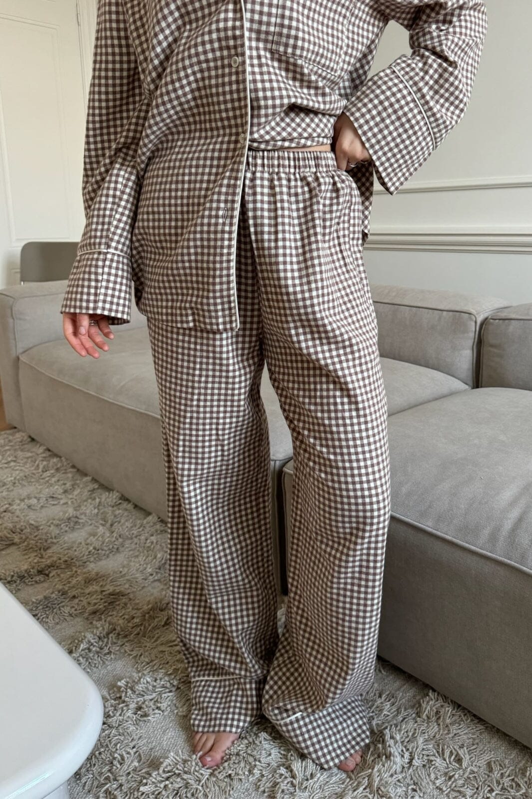 BYIC - Najaic Pants A23586 - Beigec - Beige Checks