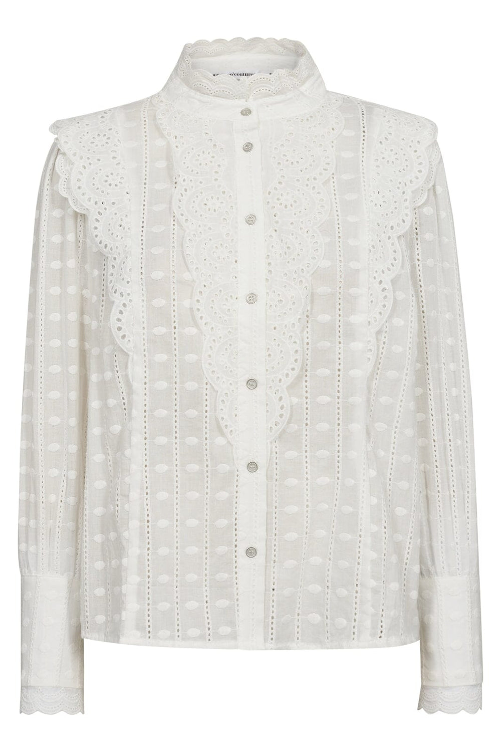 Forudbestilling - Co´couture - Chaincc Dot Anglaise Shirt 35640 - 4000 White Skjorter 