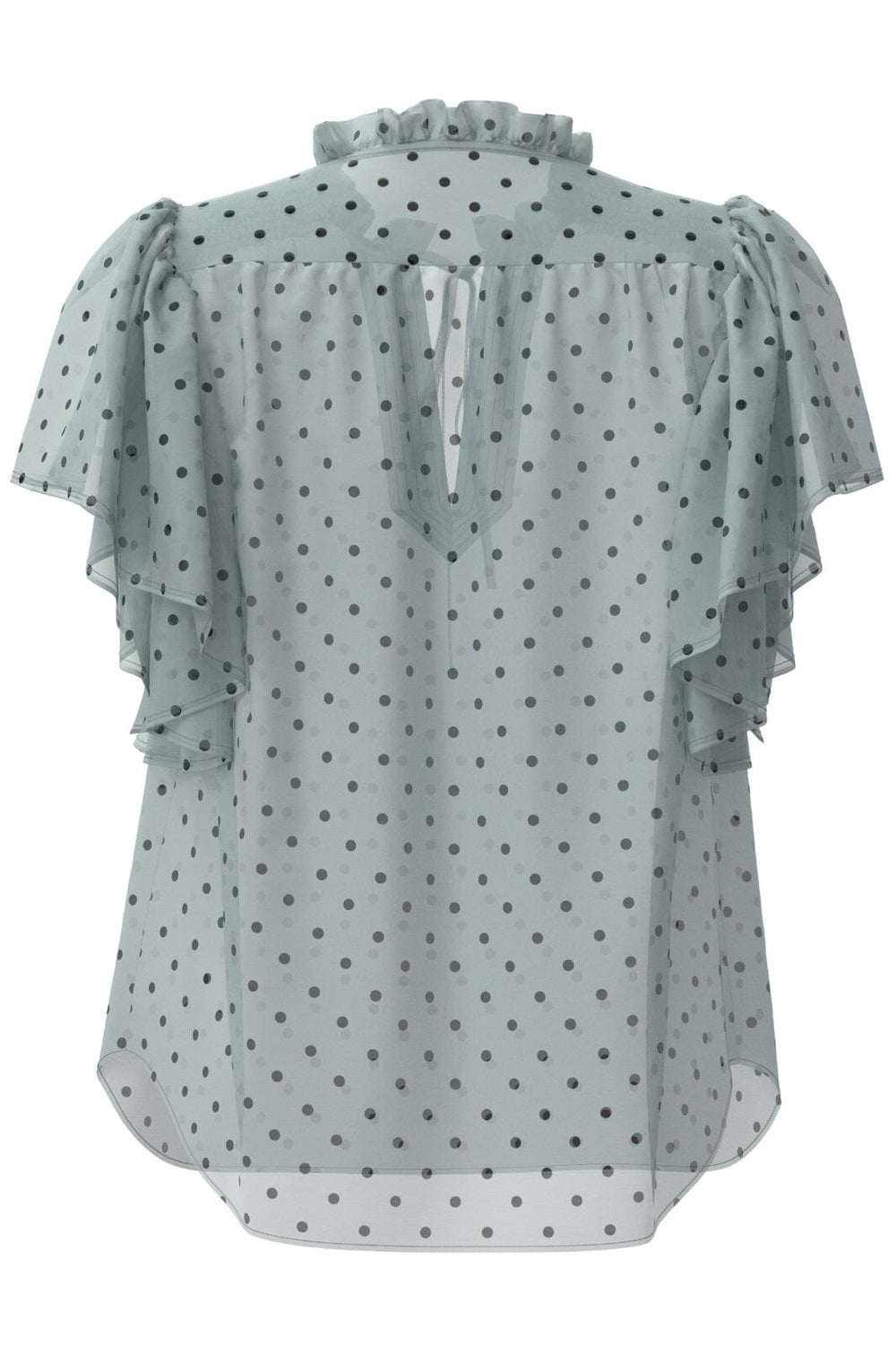 Forudbestilling - Co´couture - Dionnecc Dot Ss Frill Top 35664 - 23 Pale Blue Toppe 