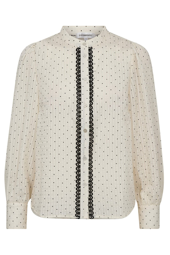 Forudbestilling - Co´couture - Franciscacc Dot Lace Shirt 35728 - 11 Off White Skjorter 