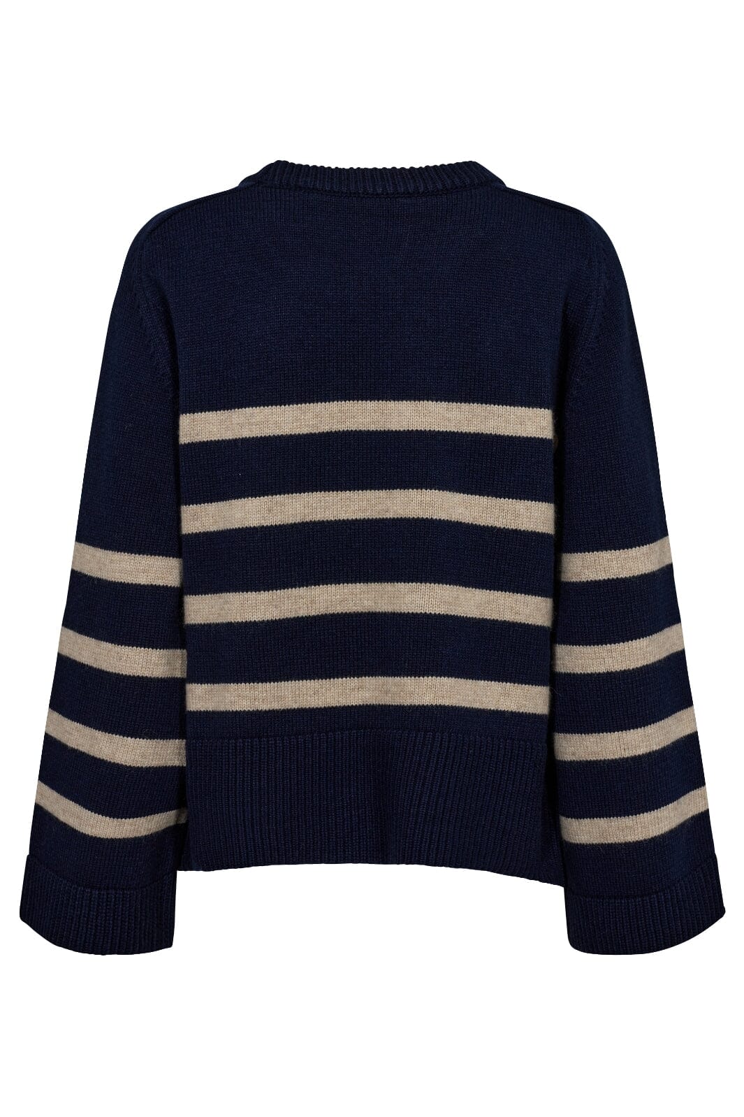 Forudbestilling - Co´couture - Majacc O-Button Stripe Knit 32148 - 120 Navy Strikbluser 