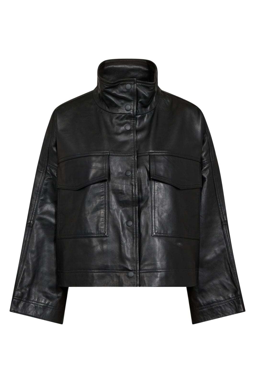 Forudbestilling - Co´couture - Phoebecc Leather Box Jacket 30260 - 96 Black Jakker 
