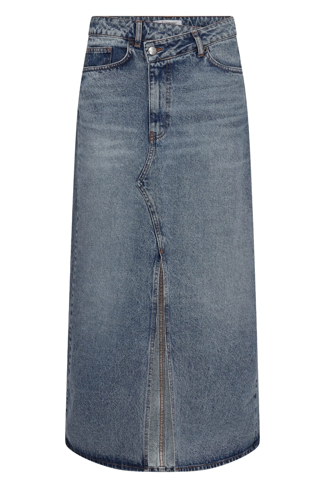 Forudbestilling - Co´couture - Vikacc Asym Slit Skirt 34099 - 552 Denim Blue Nederdele 