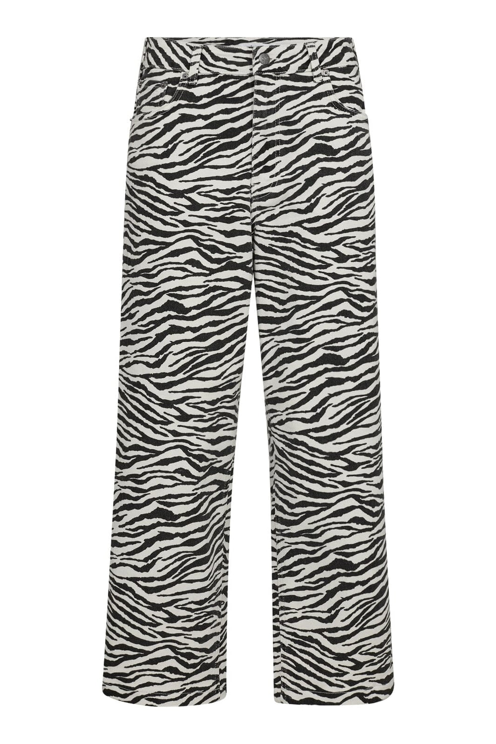 Forudbestilling - Co´couture - Zioncc Zebra Crop Pant 31410 - 1196 Offwhite-Black Bukser 