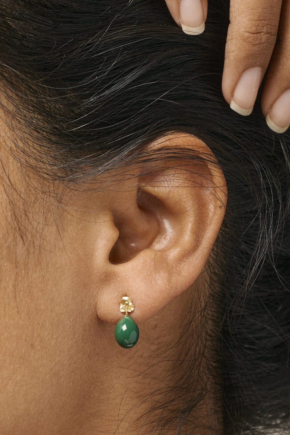 Forudbestilling - Enamel Copenhagen - Studs, Poe - Petrol Green Øreringe 