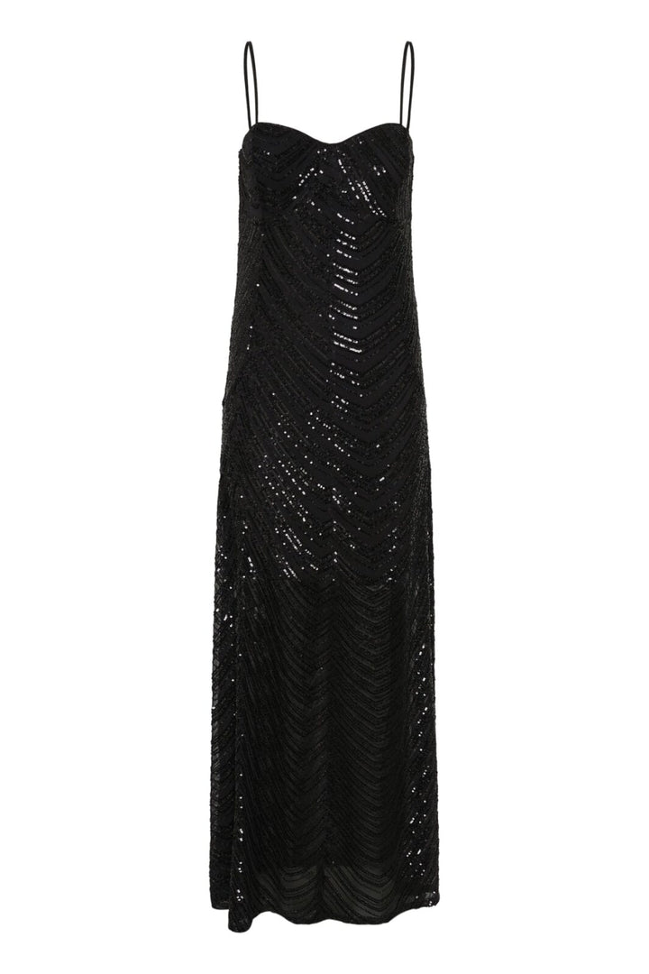 Forudbestilling - Gestuz - Gliragz Long Dress 10909573 - 106653 Black Sequins Kjoler 