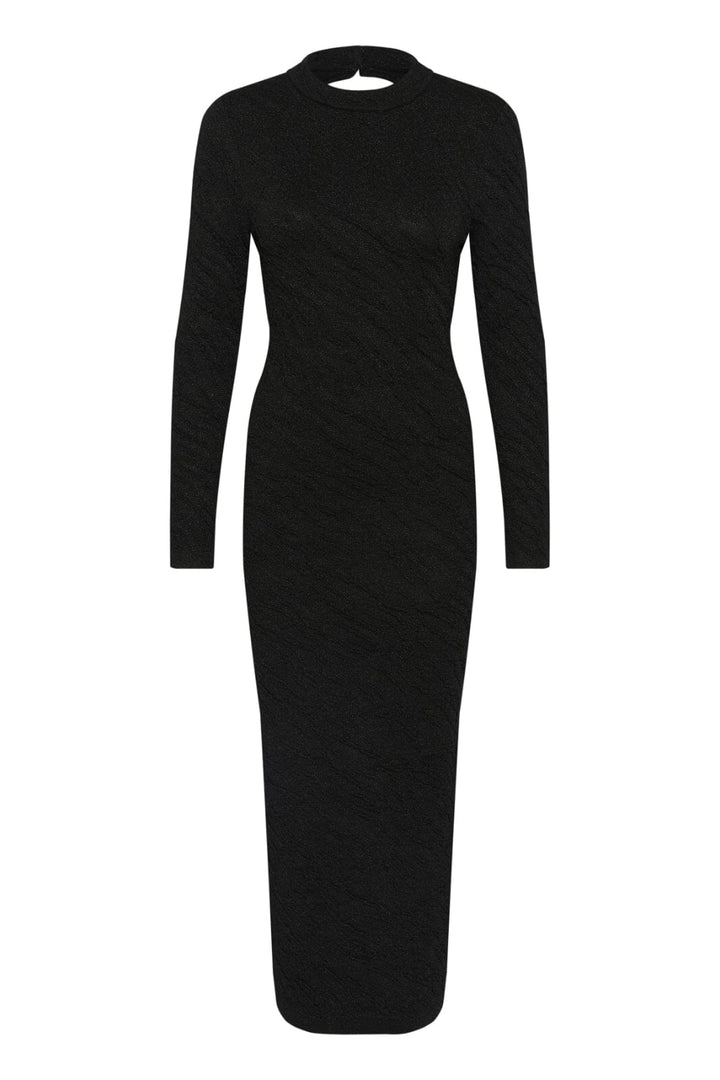 Forudbestilling - Gestuz - Pillagz Long Dress 10909589 - 106733 Black/Black Lurex Kjoler 