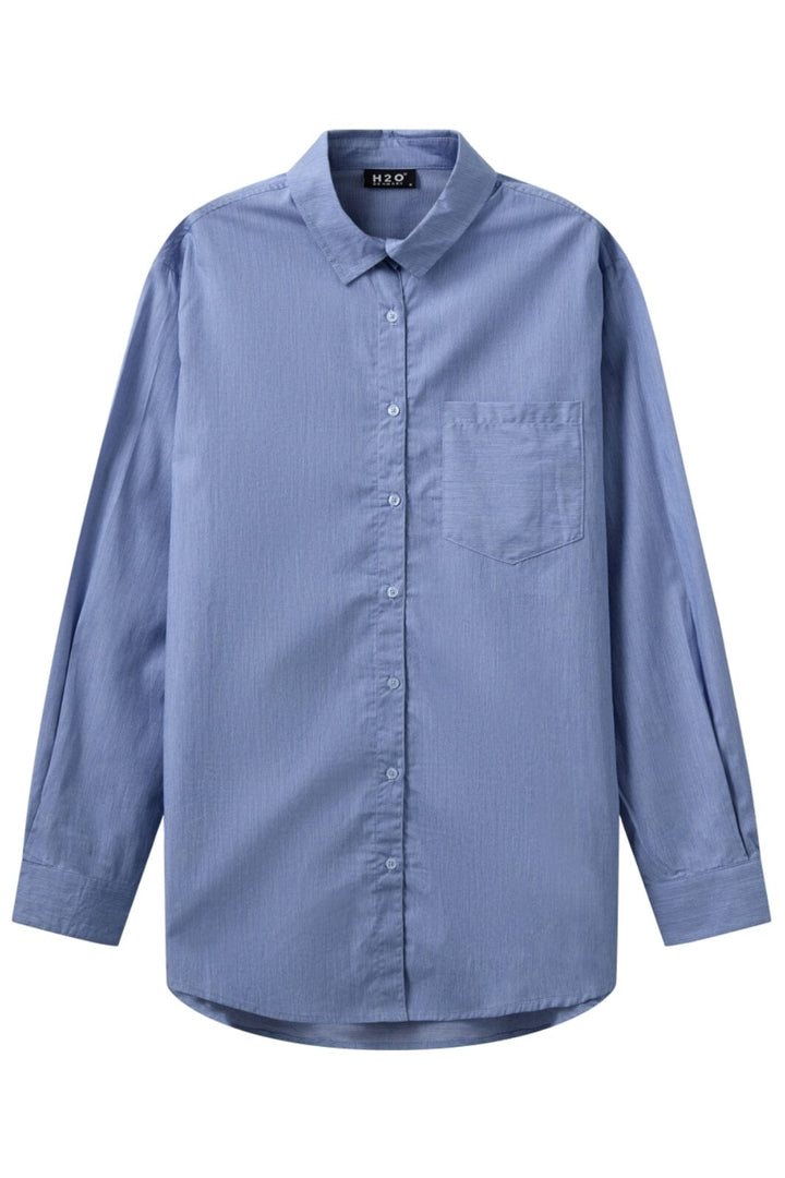 H2O - Rønne Essential Pajamas Shirt L/S 101018 - 2610 - Blue