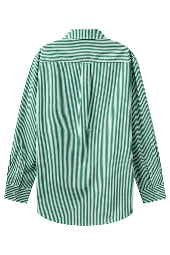 H2O - Rønne Essential Pajamas Shirt L/S 101018 - 7040 - Green/White