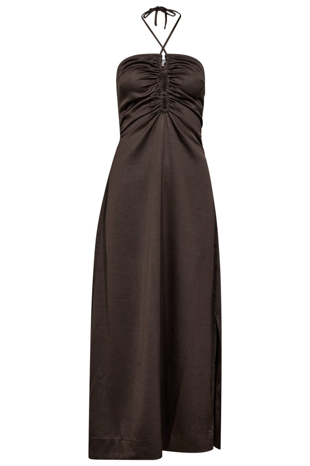 Haute L'Amitié - Chrisse Tie Slit Dress HL10103 - Mocca