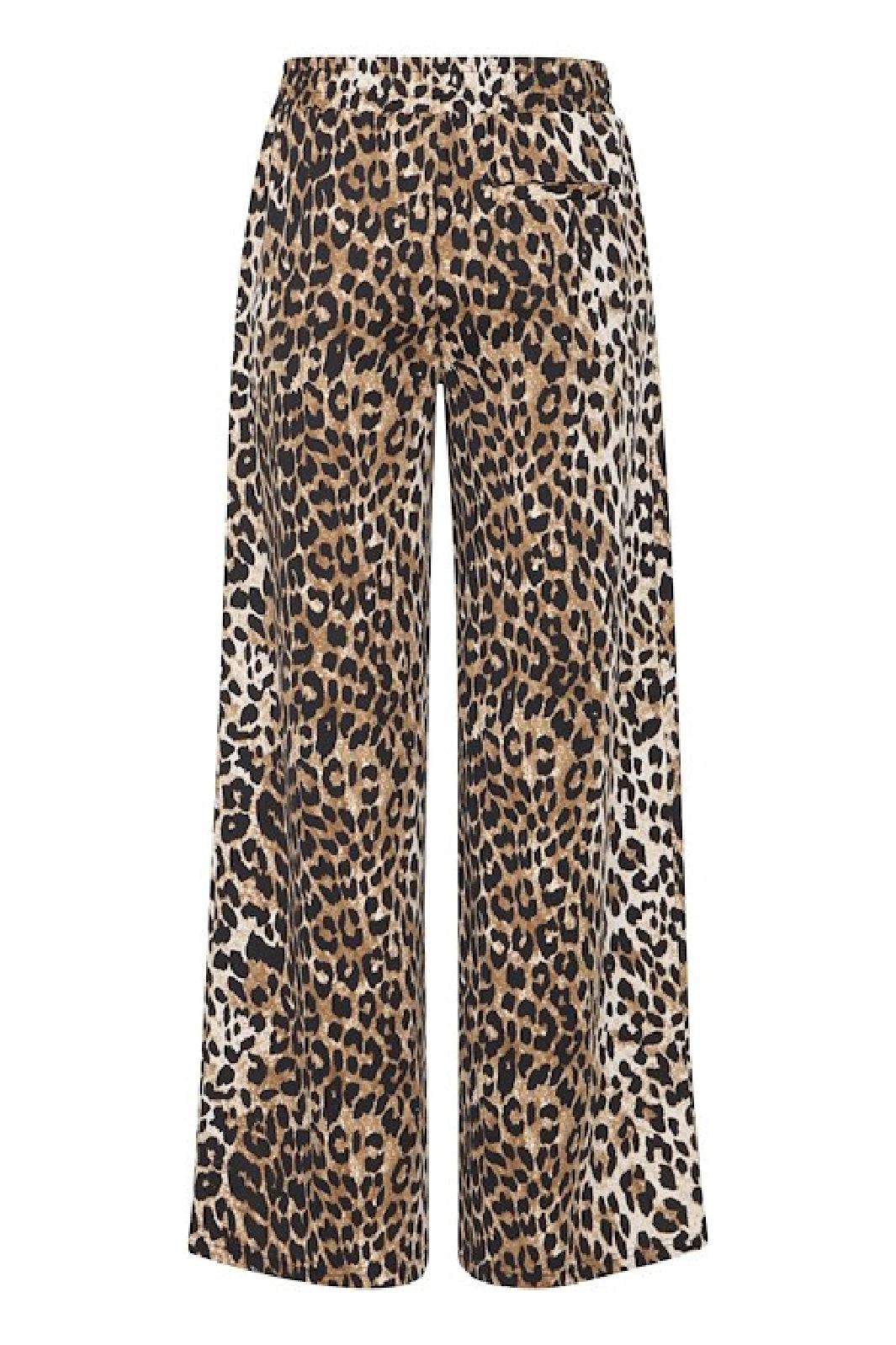 Forudbestilling - Ichi - Ixkate Leop Wide Long Pant - 205020 Kate Leop Print Bukser 