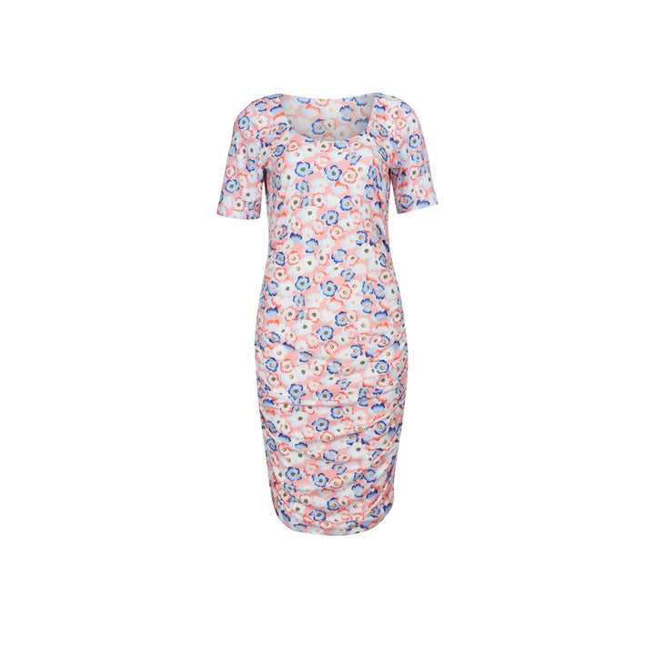 Forudbestilling - Liberte - Alma-Ss-Turn-Dress - Peachy Blue Flower Kjoler 